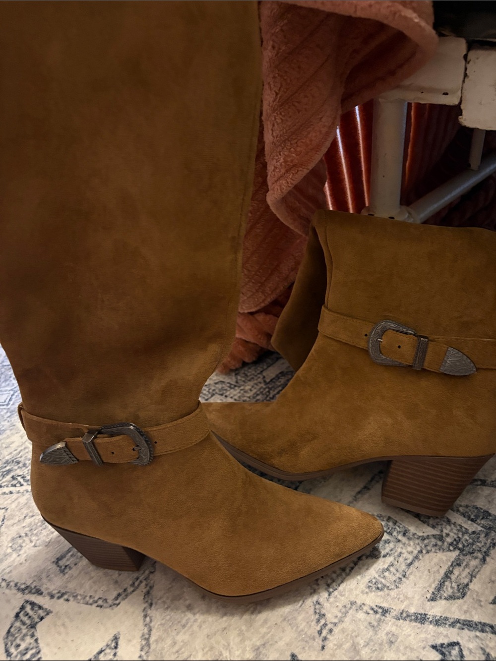 Tan suede boots